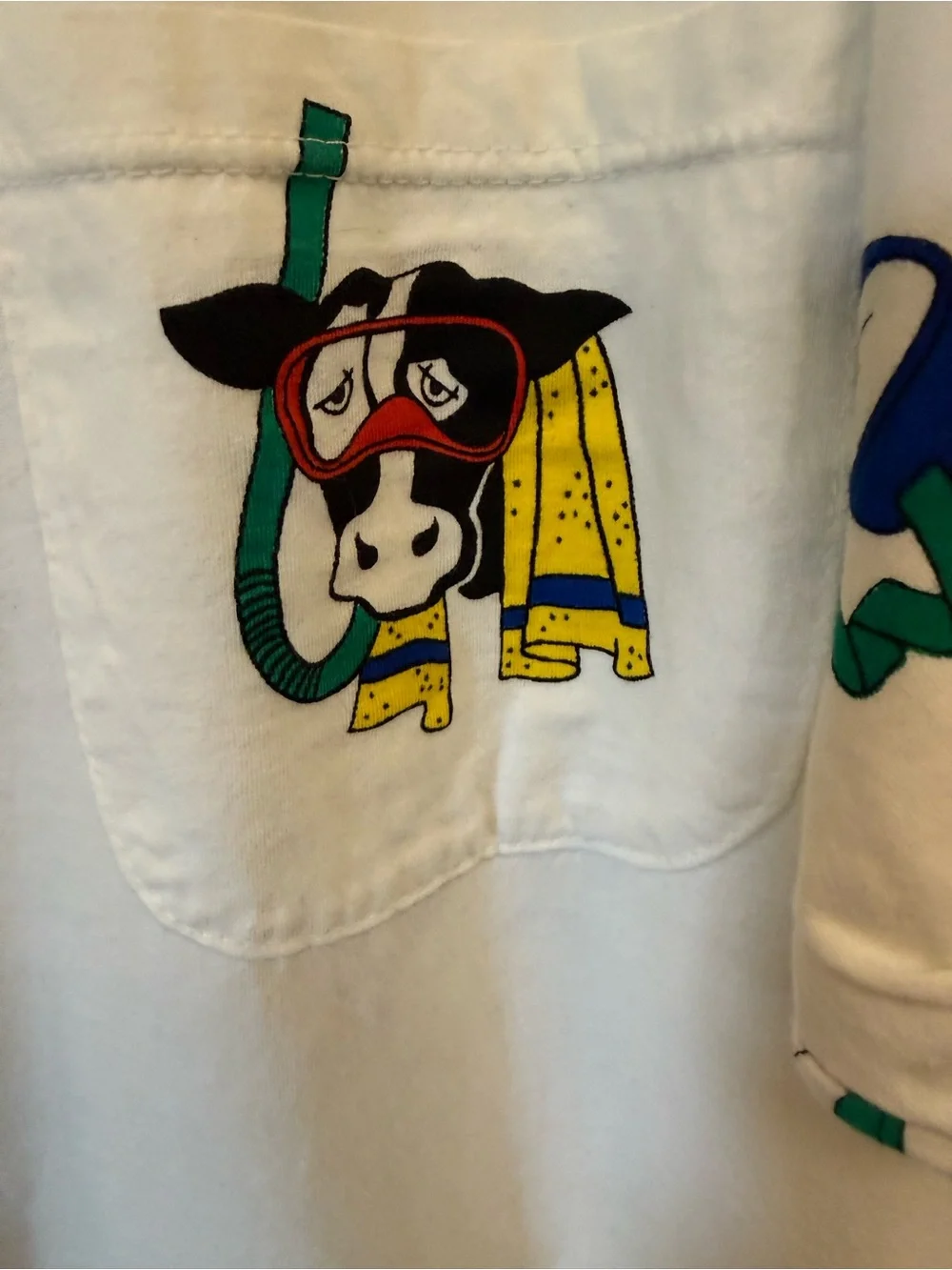 Vintage Romper Paris Sport Club Scuba Cow | Novelty Print One-Piece | Size S - Picture 5 of 6